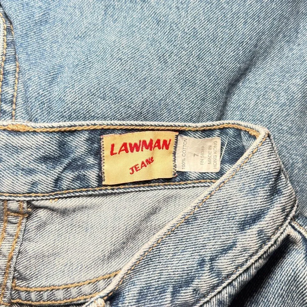 Vintage 90's, Y2K, Western High Waisted Lawman Jeans Shorts Sz: 7